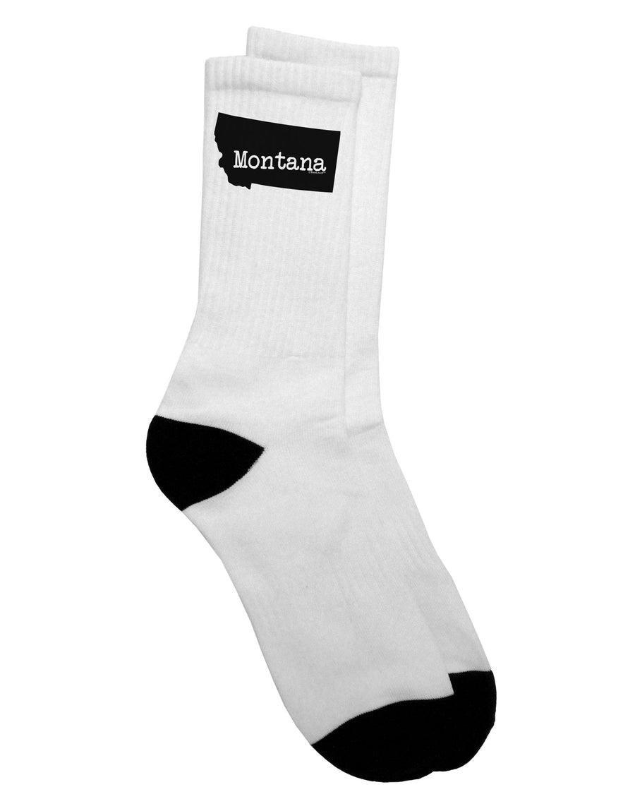 Montana - United States Shape Adult Crew Socks - Exclusively by TooLoud-Socks-TooLoud-White-Ladies-4-6-Davson Sales