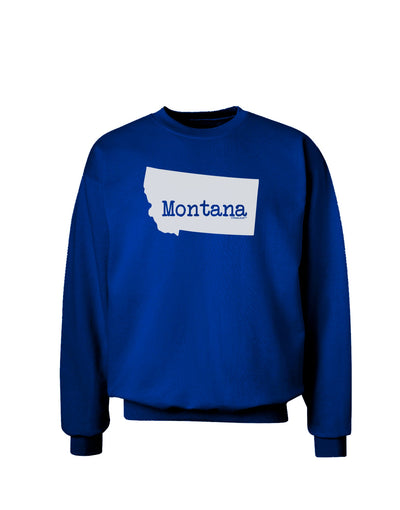 Montana - United States Shape Adult Dark Sweatshirt by TooLoud-Sweatshirts-TooLoud-Deep-Royal-Blue-Small-Davson Sales