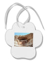 Montezuma Castle Arizona Paw Print Shaped Ornament-Ornament-TooLoud-White-Davson Sales