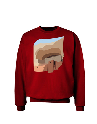 Montezuma Castle Artwork Adult Dark Sweatshirt-Sweatshirt-TooLoud-Deep-Red-Small-Davson Sales