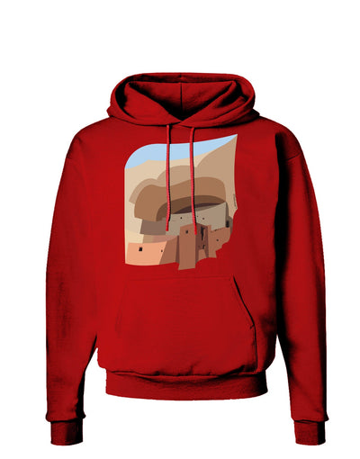 Montezuma Castle Artwork Dark Hoodie Sweatshirt-Hoodie-TooLoud-Red-Small-Davson Sales