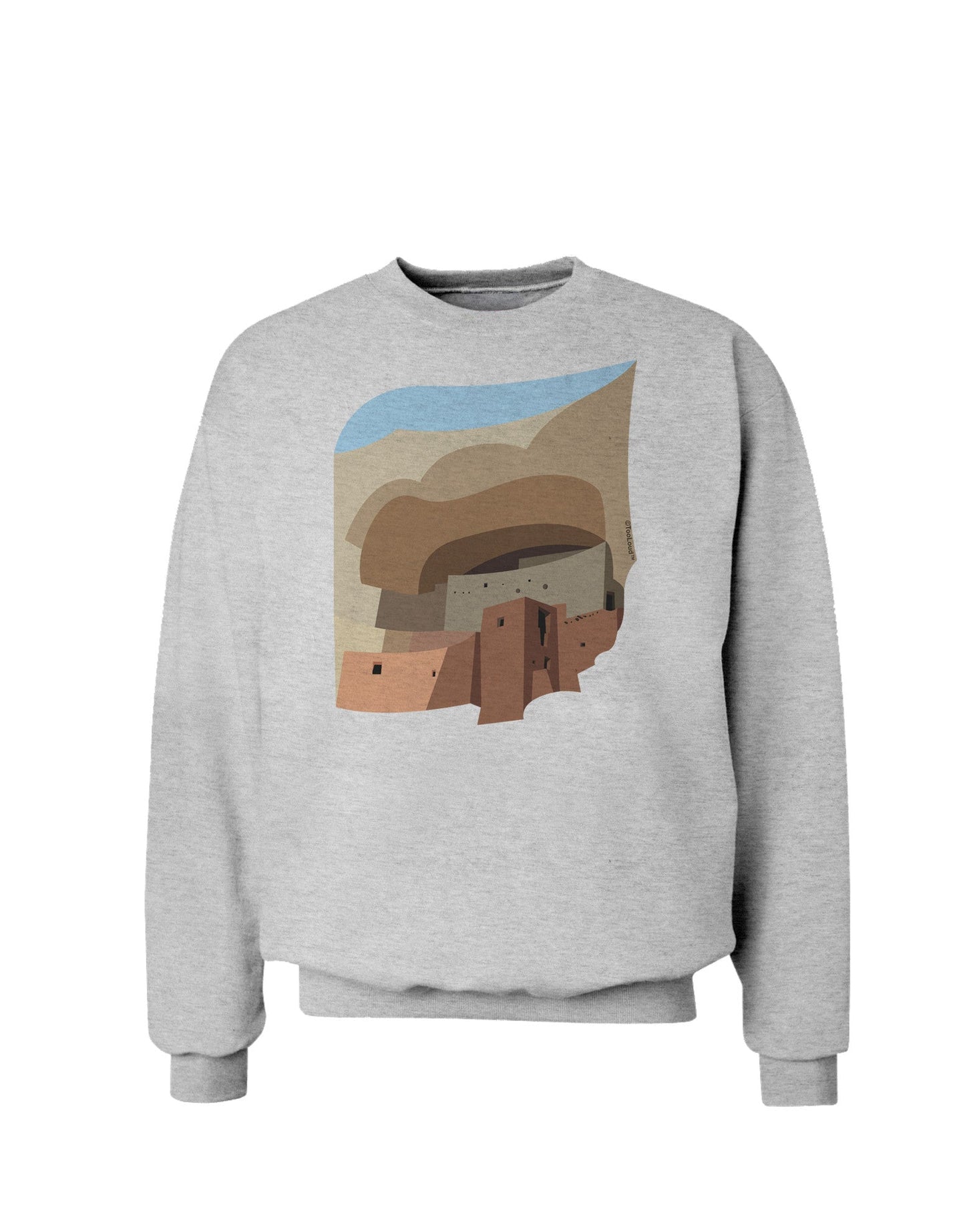 Montezuma Castle Artwork Sweatshirt-Sweatshirt-TooLoud-AshGray-Small-Davson Sales