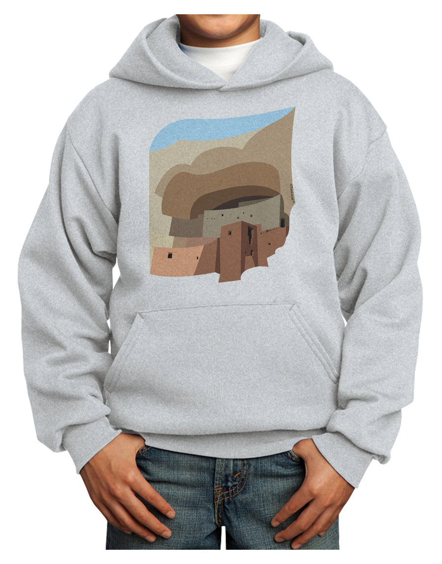 Montezuma Castle Artwork Youth Hoodie Pullover Sweatshirt-Youth Hoodie-TooLoud-White-XS-Davson Sales