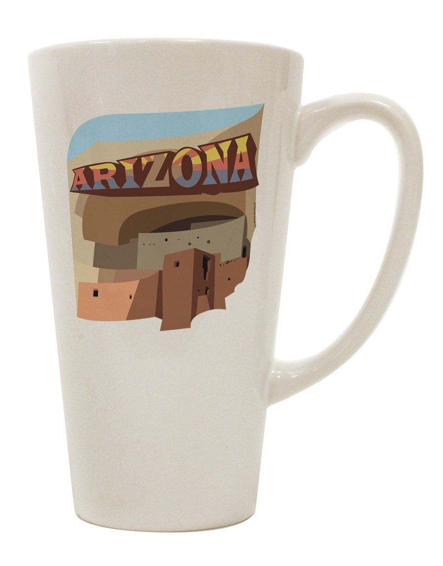 Montezuma Castle Conical Latte Coffee Mug - The Perfect Drinkware for Arizona Enthusiasts - TooLoud-Conical Latte Mug-TooLoud-White-Davson Sales