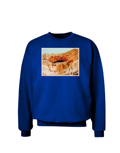 Montezuma Castle Watercolor Adult Dark Sweatshirt-Sweatshirts-TooLoud-Deep-Royal-Blue-Small-Davson Sales