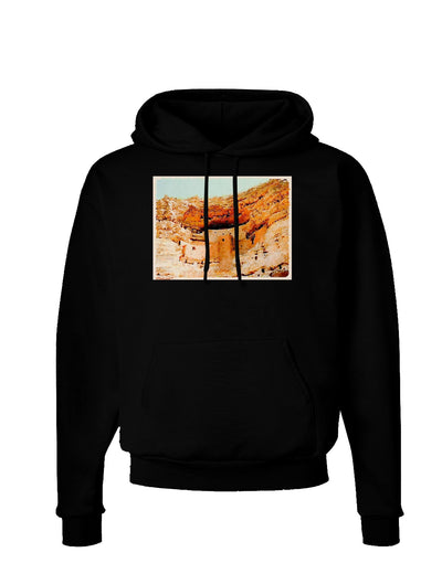 Montezuma Castle Watercolor Dark Hoodie Sweatshirt-Hoodie-TooLoud-Black-Small-Davson Sales