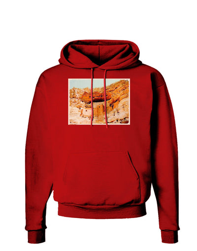 Montezuma Castle Watercolor Dark Hoodie Sweatshirt-Hoodie-TooLoud-Red-Small-Davson Sales