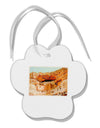 Montezuma Castle Watercolor Paw Print Shaped Ornament-Ornament-TooLoud-White-Davson Sales