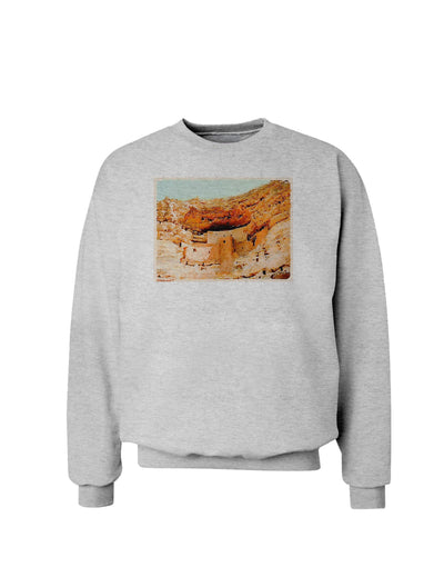 Montezuma Castle Watercolor Sweatshirt-Sweatshirts-TooLoud-AshGray-Small-Davson Sales