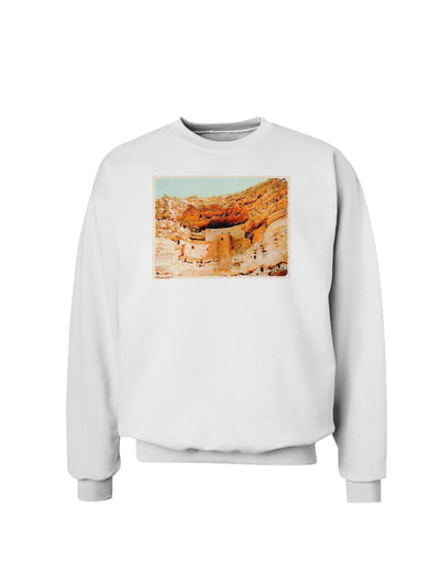 Montezuma Castle Watercolor Sweatshirt-Sweatshirts-TooLoud-White-Small-Davson Sales