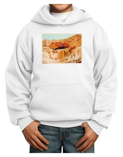 Montezuma Castle Watercolor Youth Hoodie Pullover Sweatshirt-Youth Hoodie-TooLoud-White-XS-Davson Sales