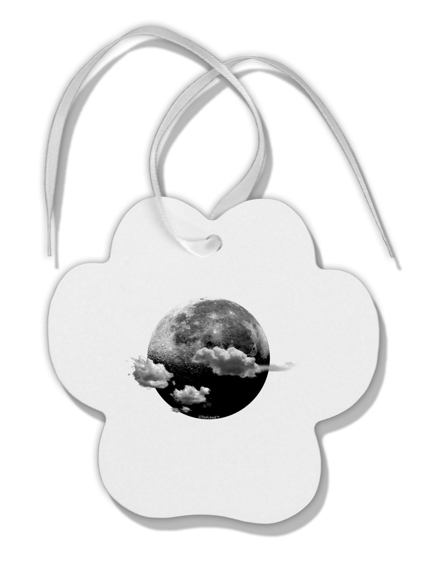 Moon Dream Earth Paw Print Shaped Ornament-Ornament-TooLoud-White-Davson Sales