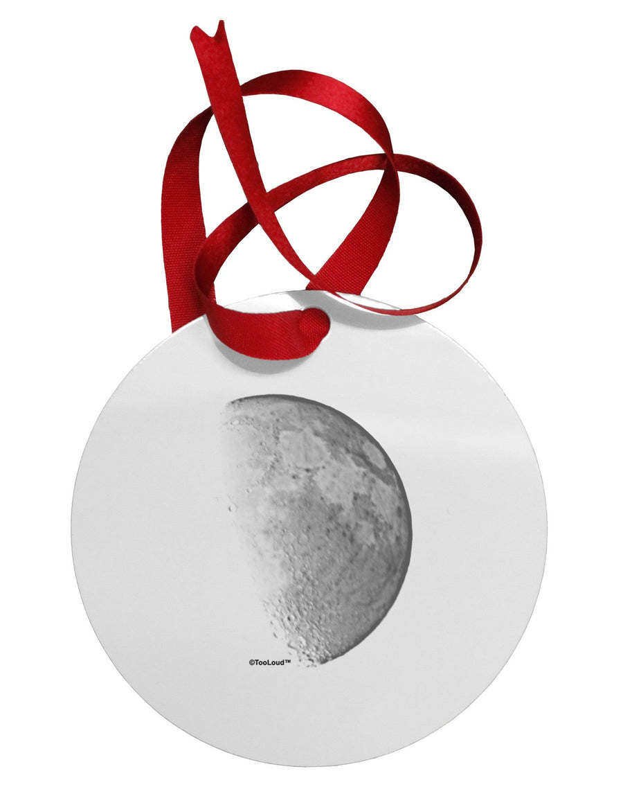 Moon Shadow Circular Metal Ornament-Ornament-TooLoud-White-Davson Sales