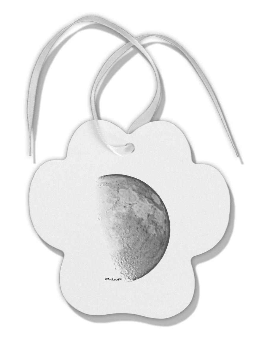 Moon Shadow Paw Print Shaped Ornament-Ornament-TooLoud-White-Davson Sales