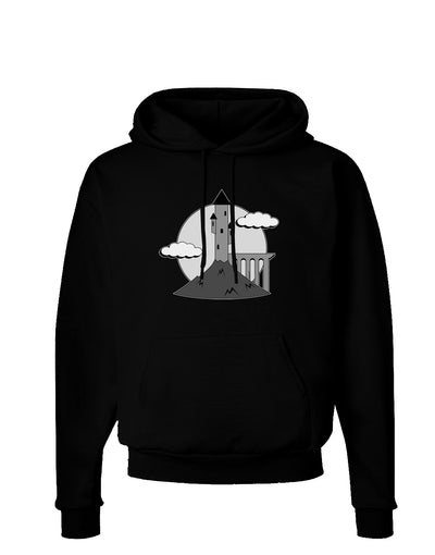 Moonlit Wizard Tower - Grayscale Dark Hoodie Sweatshirt-Hoodie-TooLoud-Black-Small-Davson Sales