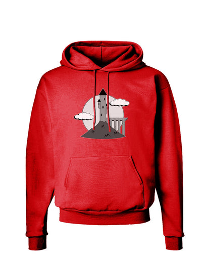 Moonlit Wizard Tower - Grayscale Dark Hoodie Sweatshirt-Hoodie-TooLoud-Red-Small-Davson Sales