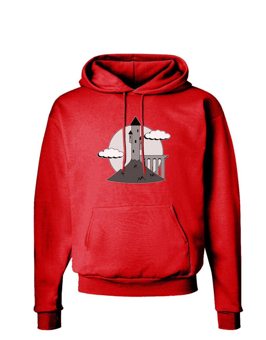 Moonlit Wizard Tower - Grayscale Dark Hoodie Sweatshirt-Hoodie-TooLoud-Black-Small-Davson Sales