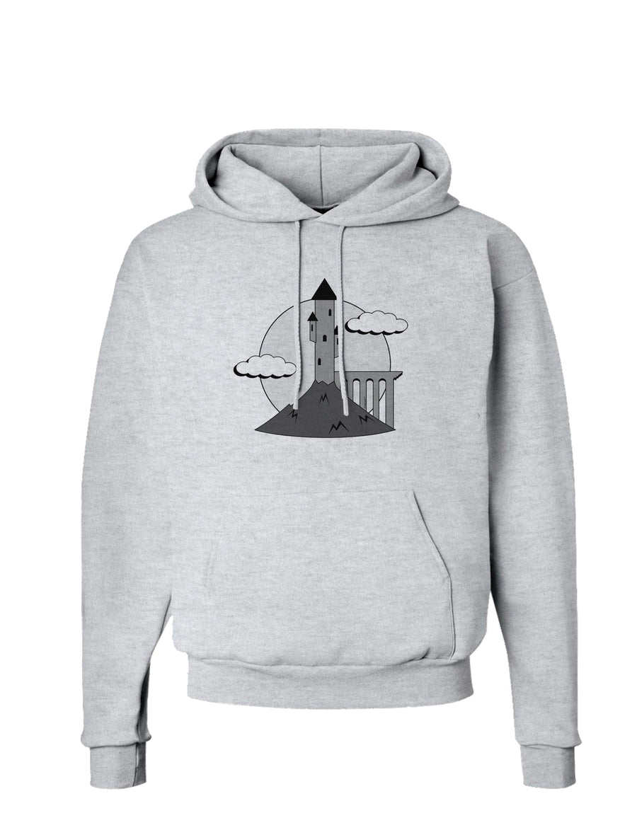 Moonlit Wizard Tower - Grayscale Hoodie Sweatshirt-Hoodie-TooLoud-White-Small-Davson Sales