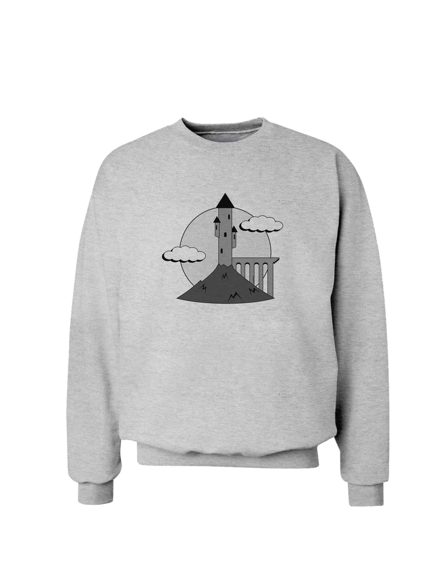 Moonlit Wizard Tower - Grayscale Sweatshirt-Sweatshirts-TooLoud-White-Small-Davson Sales