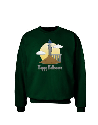 Moonlit Wizard Tower - Happy Halloween Adult Dark Sweatshirt-Sweatshirts-TooLoud-Deep-Forest-Green-Small-Davson Sales