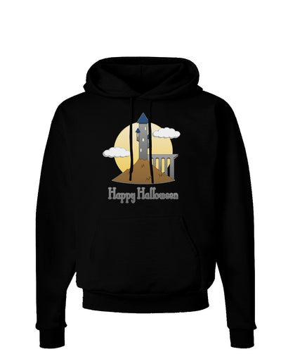 Moonlit Wizard Tower - Happy Halloween Dark Hoodie Sweatshirt-Hoodie-TooLoud-Black-Small-Davson Sales