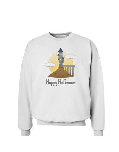 Moonlit Wizard Tower - Happy Halloween Sweatshirt-Sweatshirts-TooLoud-White-Small-Davson Sales