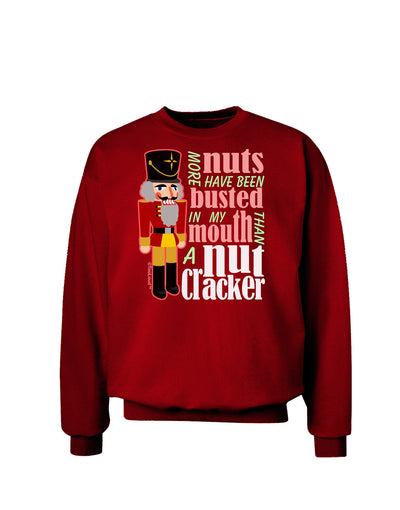 More Nuts Busted - My Mouth Adult Dark Sweatshirt by-Sweatshirts-TooLoud-Deep-Red-Small-Davson Sales