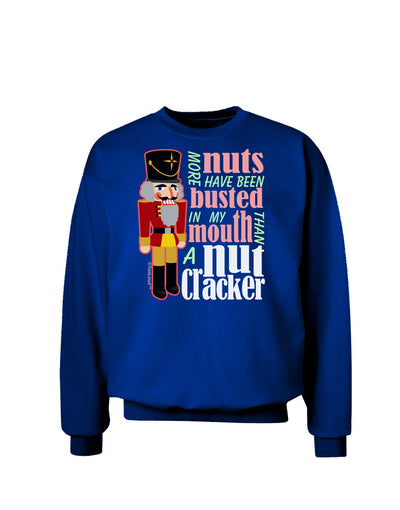 More Nuts Busted - My Mouth Adult Dark Sweatshirt by-Sweatshirts-TooLoud-Deep-Royal-Blue-Small-Davson Sales