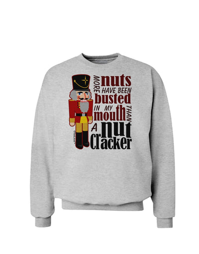 More Nuts Busted - My Mouth Sweatshirt by-Sweatshirts-TooLoud-AshGray-Small-Davson Sales