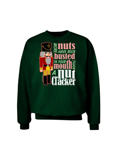 More Nuts Busted - Your Mouth Adult Dark Sweatshirt by-Sweatshirts-TooLoud-Deep-Forest-Green-Small-Davson Sales