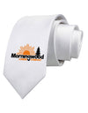 Morningwood Company Funny Printed White Necktie by TooLoud