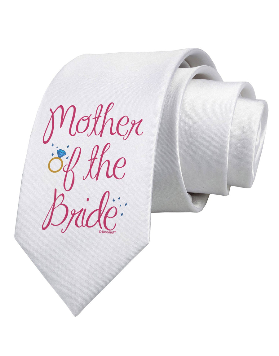 Mother of the Bride - Diamond - Color Printed White Necktie