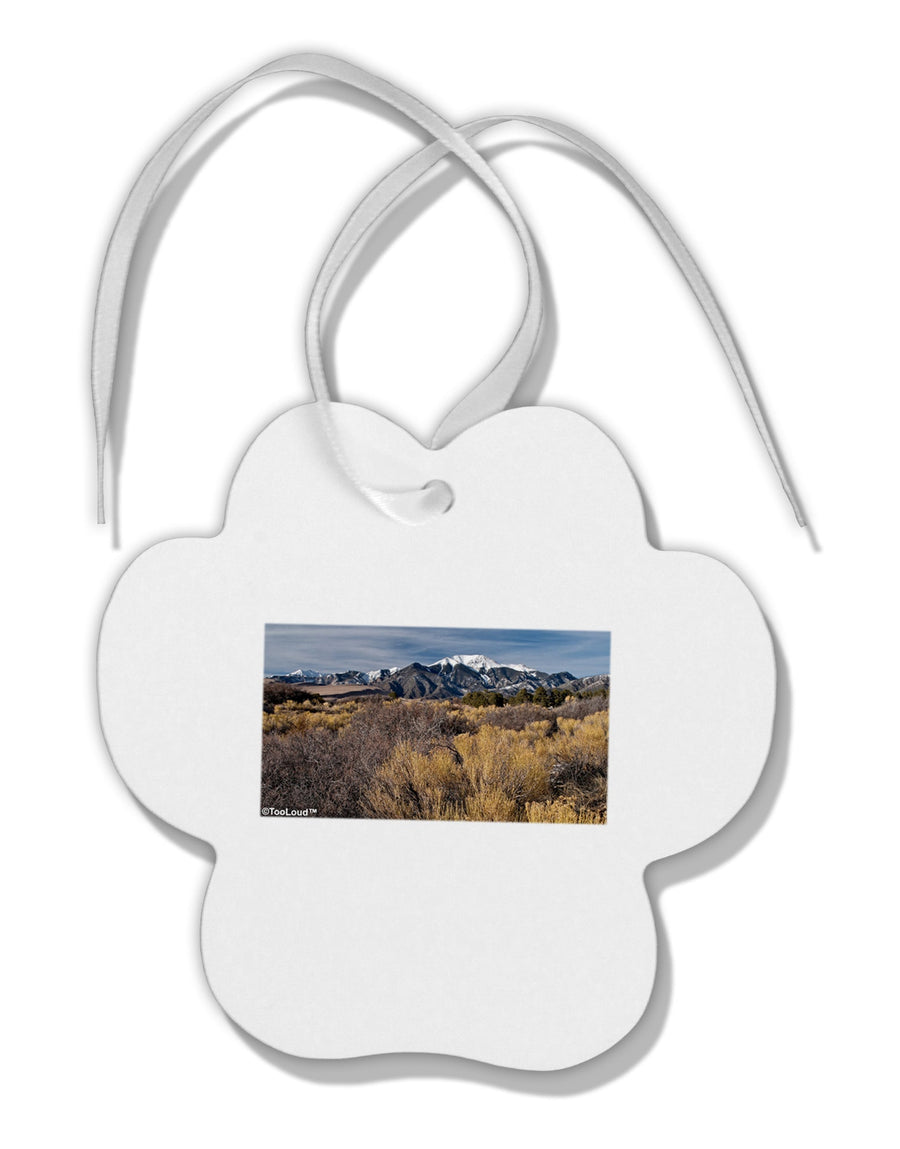 Mountain Forest Park Paw Print Shaped Ornament by TooLoud-Ornament-TooLoud-White-Davson Sales