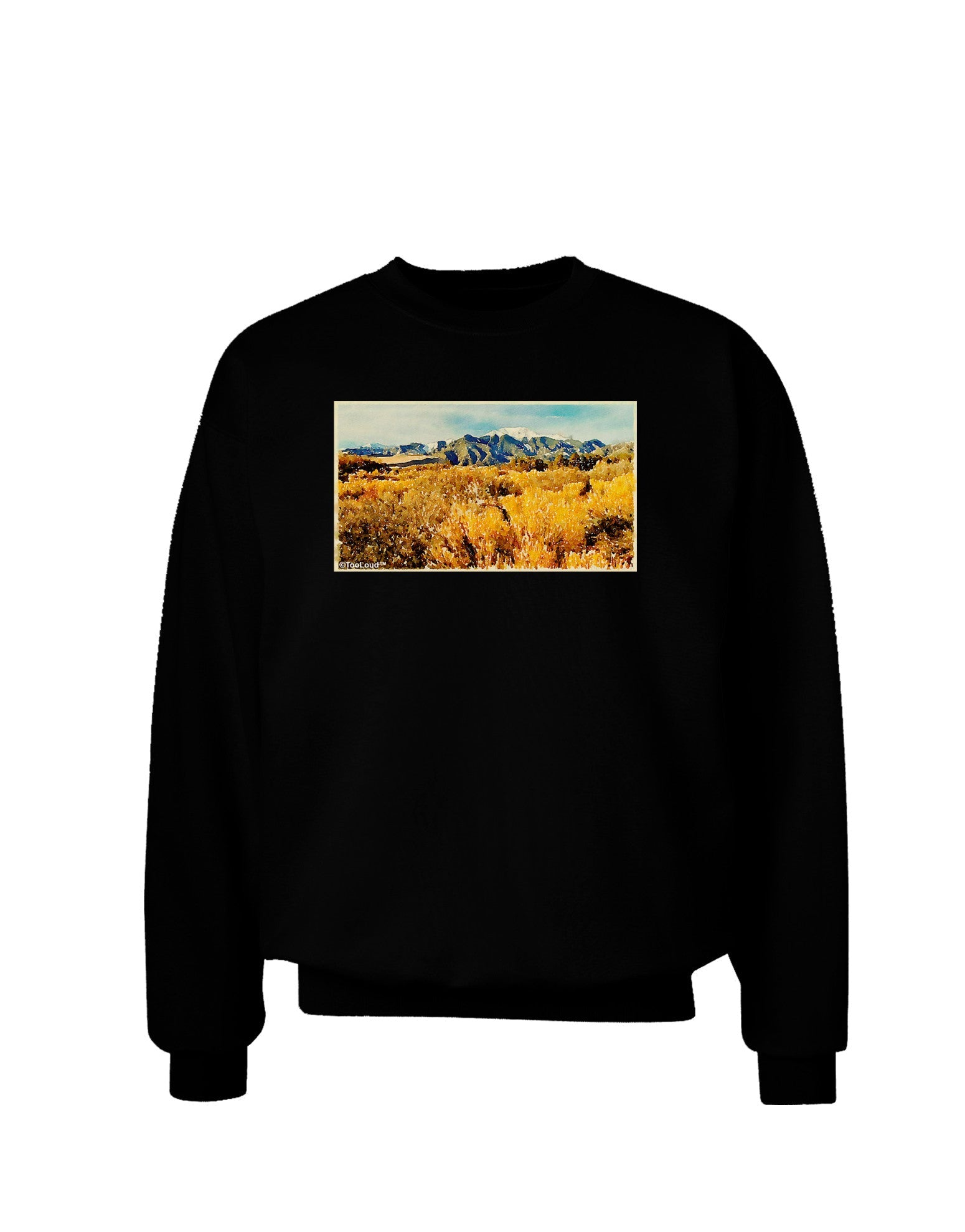 Mountain Forest Park Watercolor Adult Dark Sweatshirt-Sweatshirts-TooLoud-Black-Small-Davson Sales