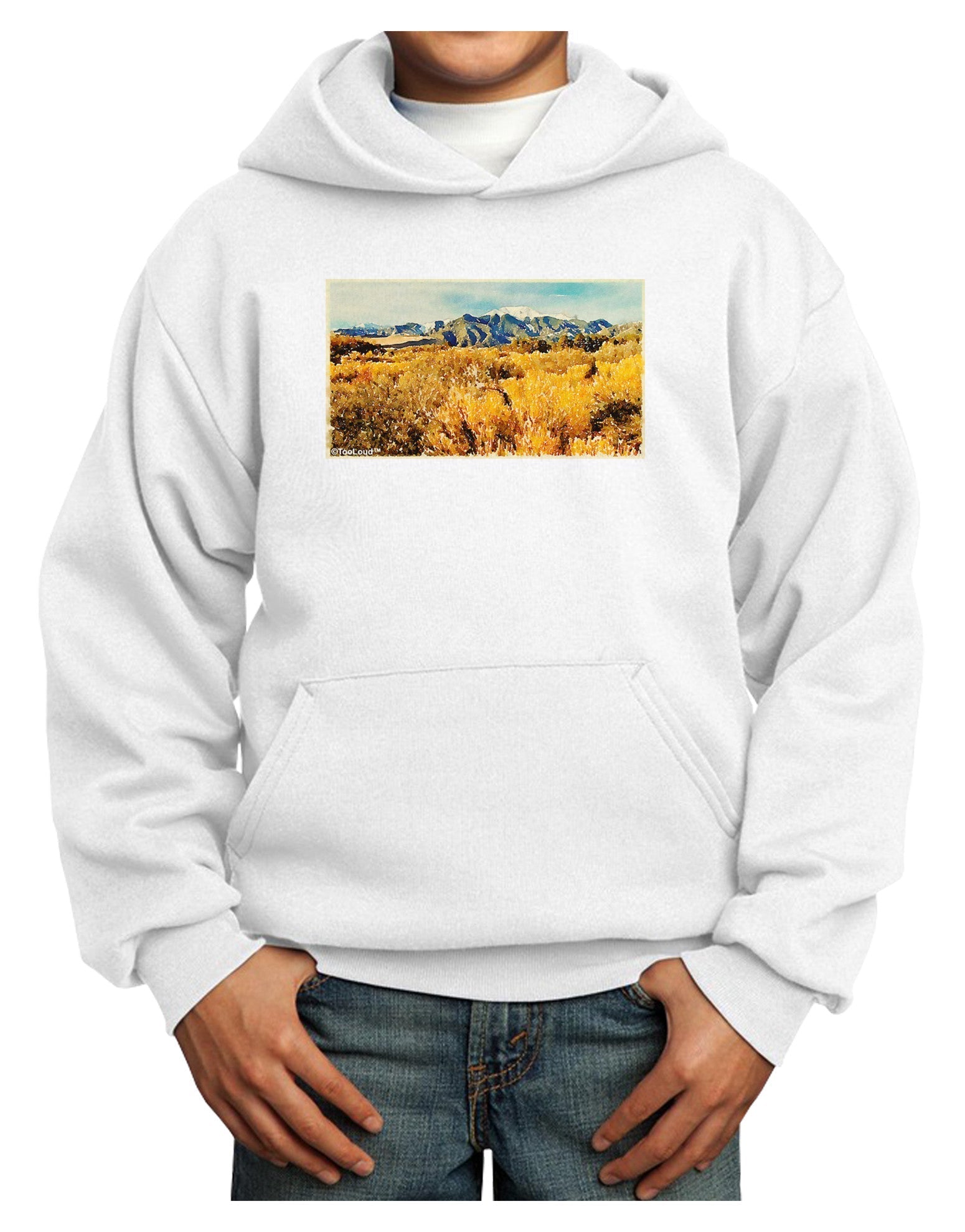 Mountain Forest Park Watercolor Youth Hoodie Pullover Sweatshirt-Youth Hoodie-TooLoud-White-XS-Davson Sales