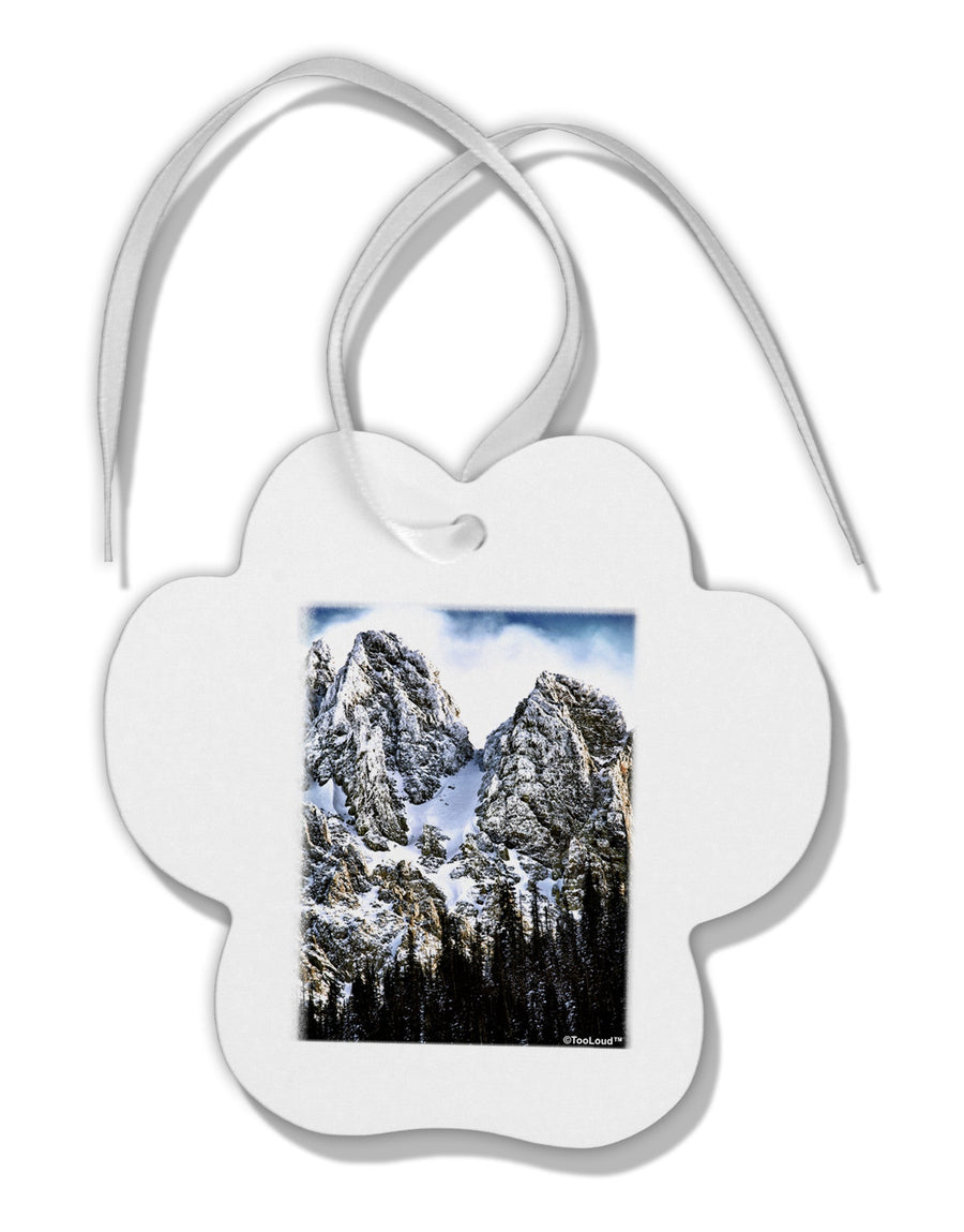 Mountain Landscape 2 Paw Print Shaped Ornament-Ornament-TooLoud-White-Davson Sales