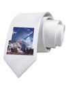 Mountain Pop Out Printed White Necktie by TooLoud