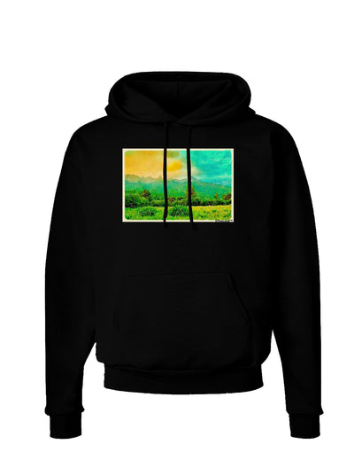 Mountain Sunset Watercolor Dark Hoodie Sweatshirt-Hoodie-TooLoud-Black-Small-Davson Sales