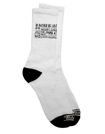 Mountain-Themed Dark Adult Socks - Perfect for Adventurous Souls - TooLoud-Socks-TooLoud-Crew-Ladies-4-6-Davson Sales