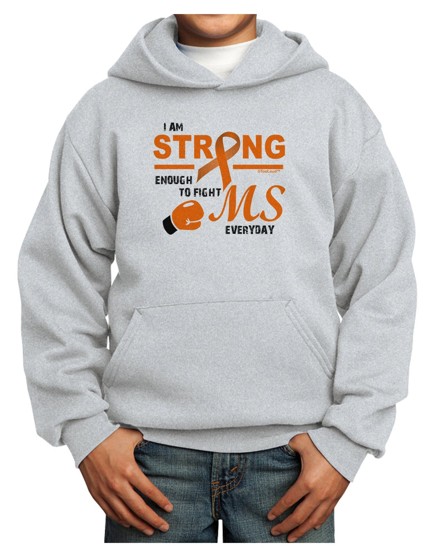 MS - I Am Strong Youth Hoodie Pullover Sweatshirt-Youth Hoodie-TooLoud-White-XS-Davson Sales