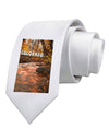 Mt Shavano Colorado Text Printed White Necktie