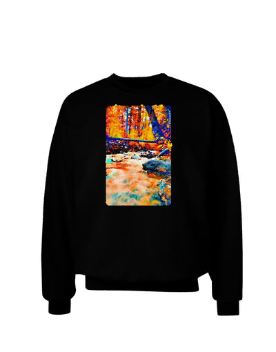 Mt Shavano Colorado Watercolor Adult Dark Sweatshirt-Sweatshirts-TooLoud-Black-Small-Davson Sales