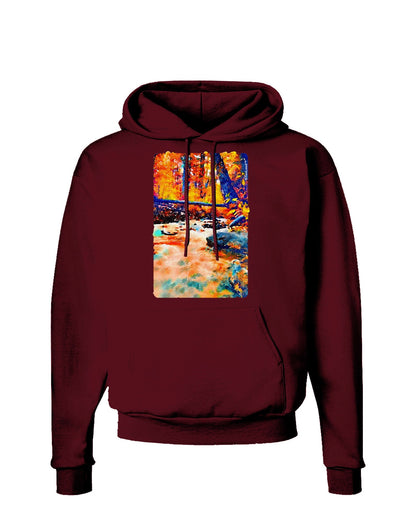 Mt Shavano Colorado Watercolor Dark Hoodie Sweatshirt-Hoodie-TooLoud-Maroon-Small-Davson Sales