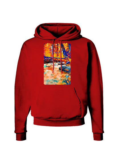 Mt Shavano Colorado Watercolor Dark Hoodie Sweatshirt-Hoodie-TooLoud-Red-Small-Davson Sales