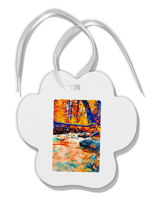 Mt Shavano Colorado Watercolor Paw Print Shaped Ornament-Ornament-TooLoud-White-Davson Sales