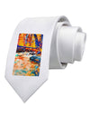 Mt Shavano Colorado Watercolor Printed White Necktie