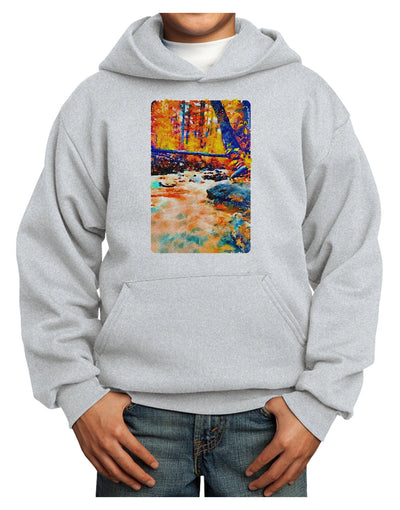 Mt Shavano Colorado Watercolor Youth Hoodie Pullover Sweatshirt-Youth Hoodie-TooLoud-Ash-XS-Davson Sales