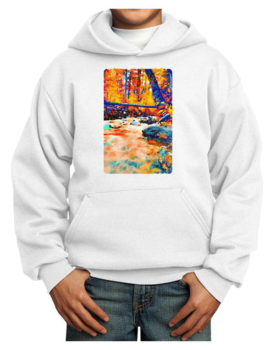 Mt Shavano Colorado Watercolor Youth Hoodie Pullover Sweatshirt-Youth Hoodie-TooLoud-White-XS-Davson Sales