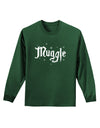 Muggle Adult Long Sleeve Dark T-Shirt-TooLoud-Dark-Green-Small-Davson Sales