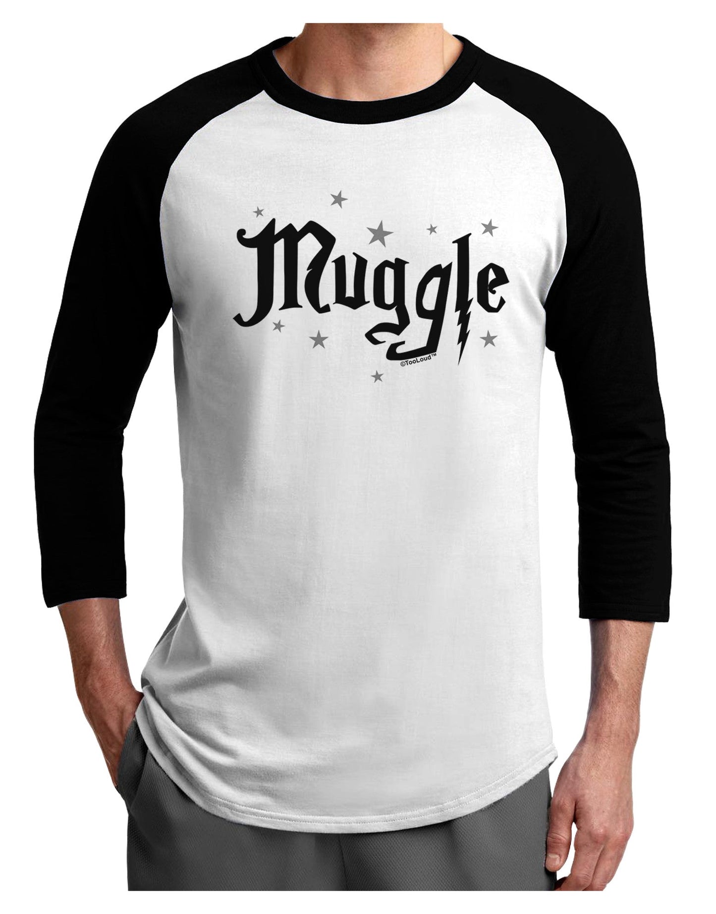 Muggle Adult Raglan Shirt-Raglan Shirt-TooLoud-White-Black-X-Small-Davson Sales